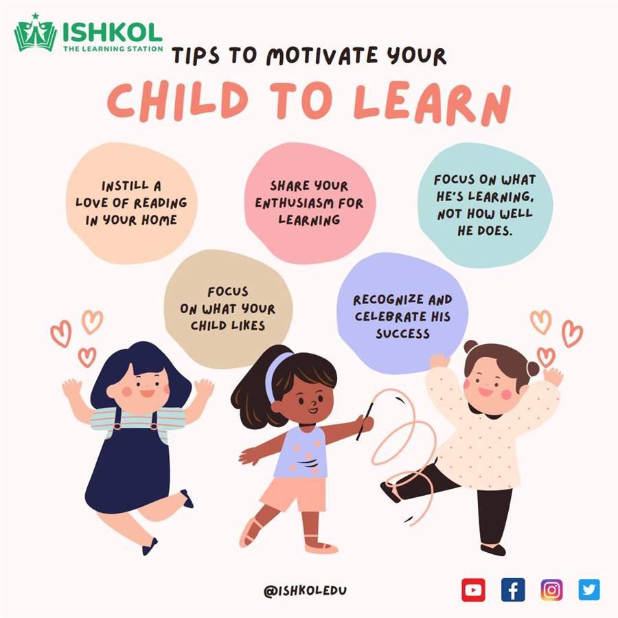 Ishkol poster: tips to motivate your child to learn